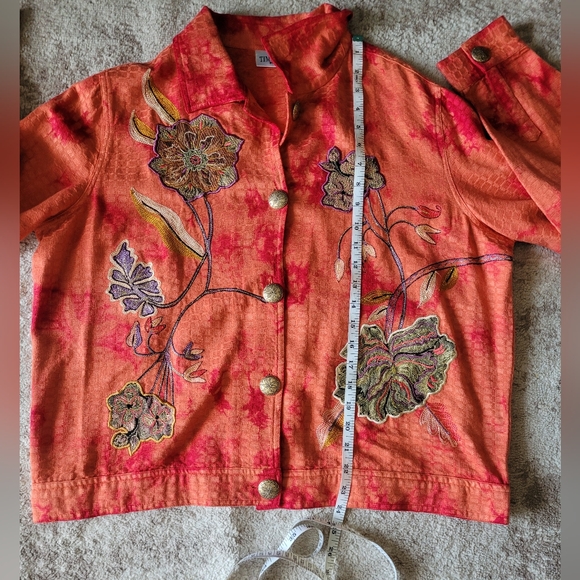 Timbuktu Station Vintage Embroidered Floral Blazer Women's XL Jacket - Picture 7 of 7